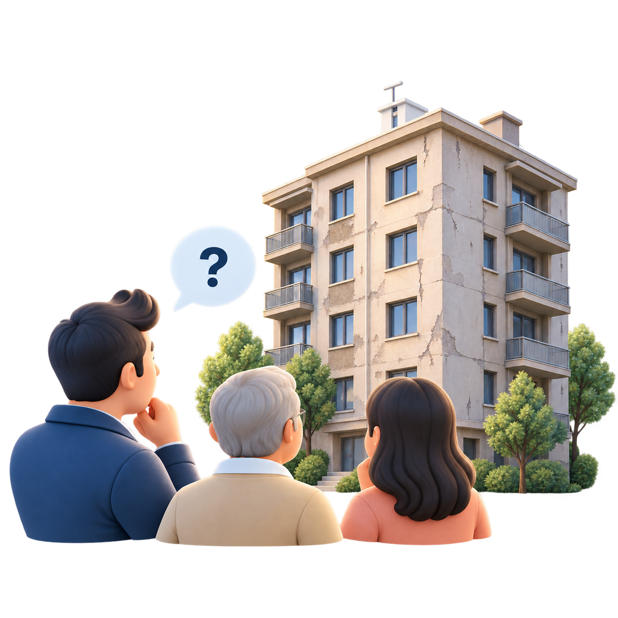 Eski binasını değerlendiren apartman sakinleri